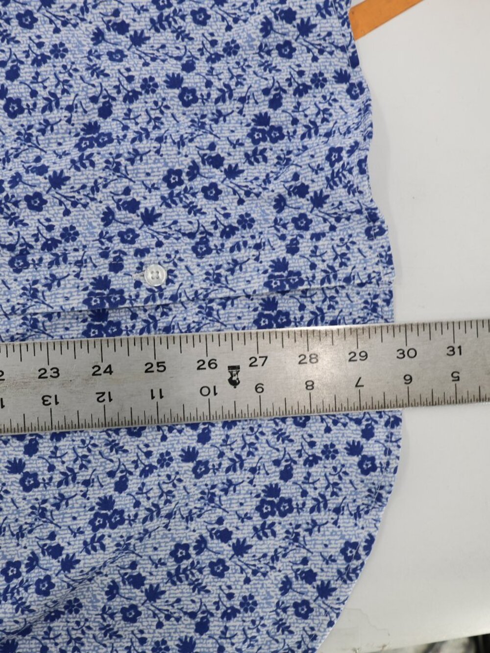 NWT TailorByrd Shirt Men's Medium Blue Floral Short Sleeve Button Up Cotton - Picture 10 of 12